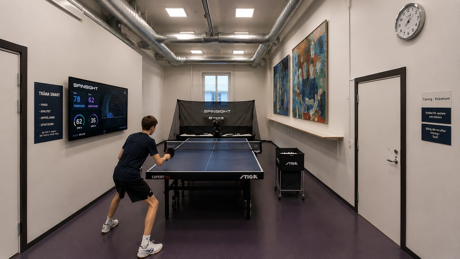 Robotrum med SpinSight-teknik och bollrobot